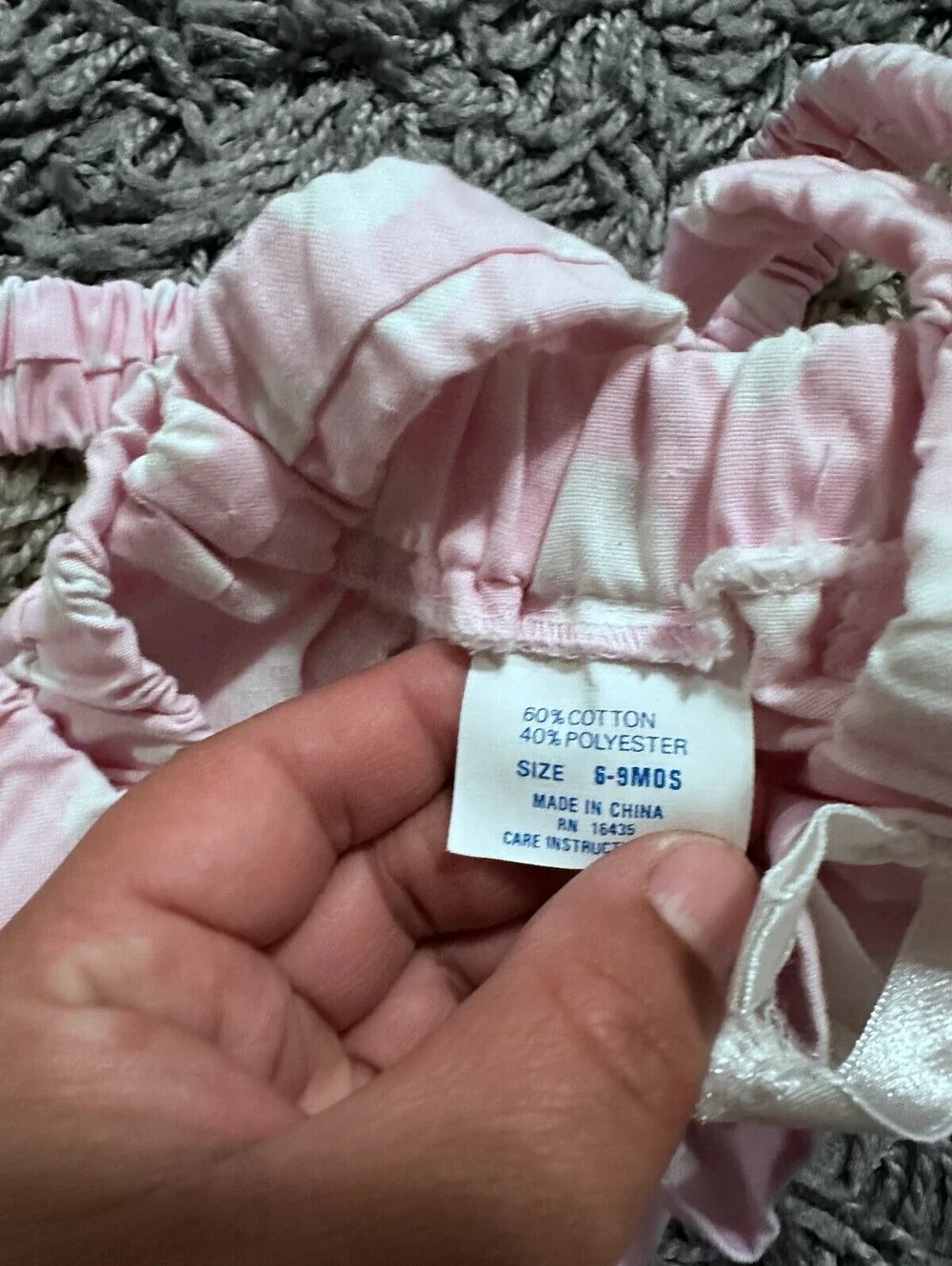 Vintage 70s 80s Baby Bubble Romper Polka Dot with Lace Size 6-9M